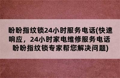 盼盼指纹锁24小时服务电话(快速响应，24小时家电维修服务电话 盼盼指纹锁专家帮您解决问题)